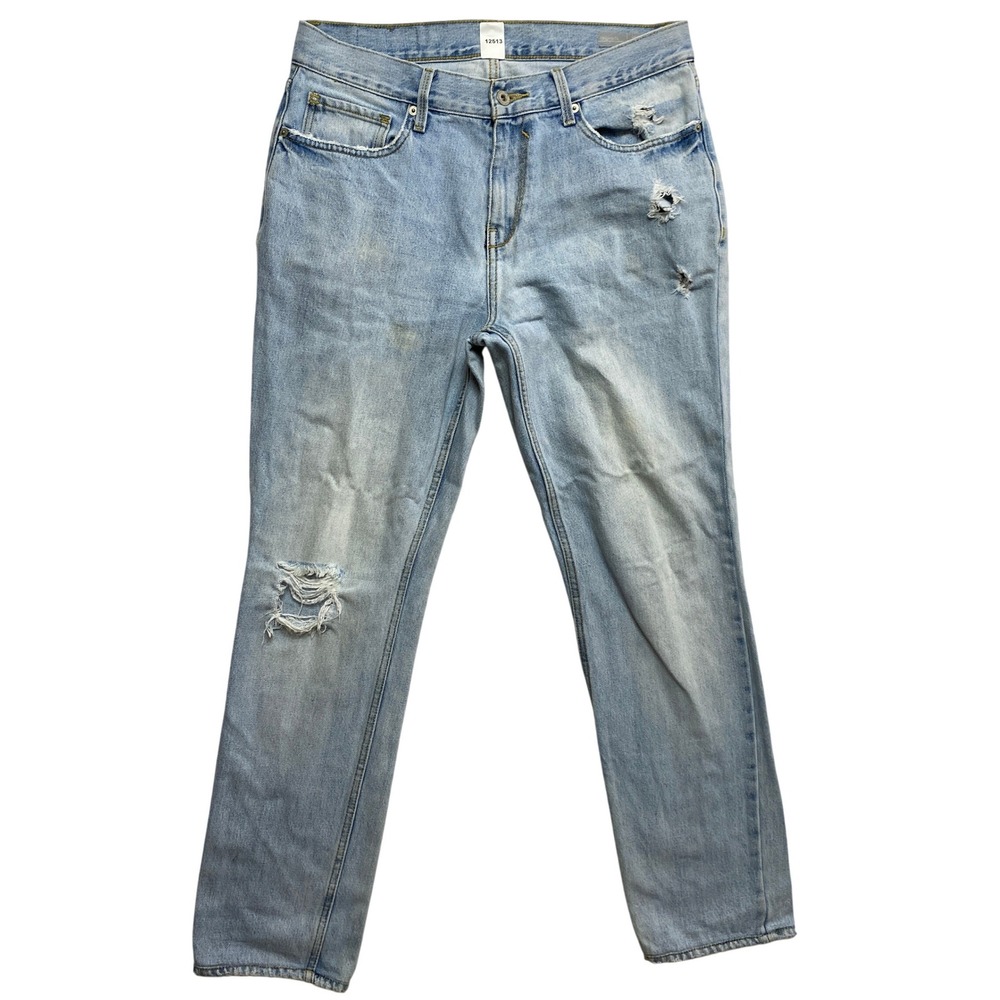 KOAJ Jeans Mens 32 Light Blue Original Fit Distressed Ripped Denim